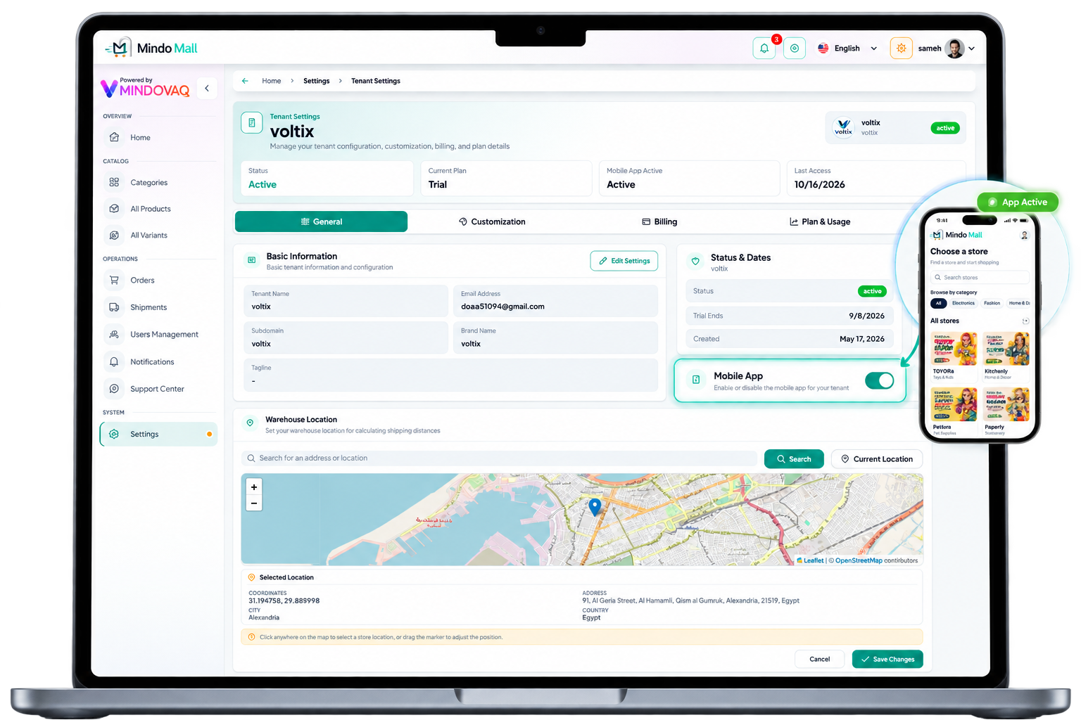 MindoMall — activate your store and receive orders
