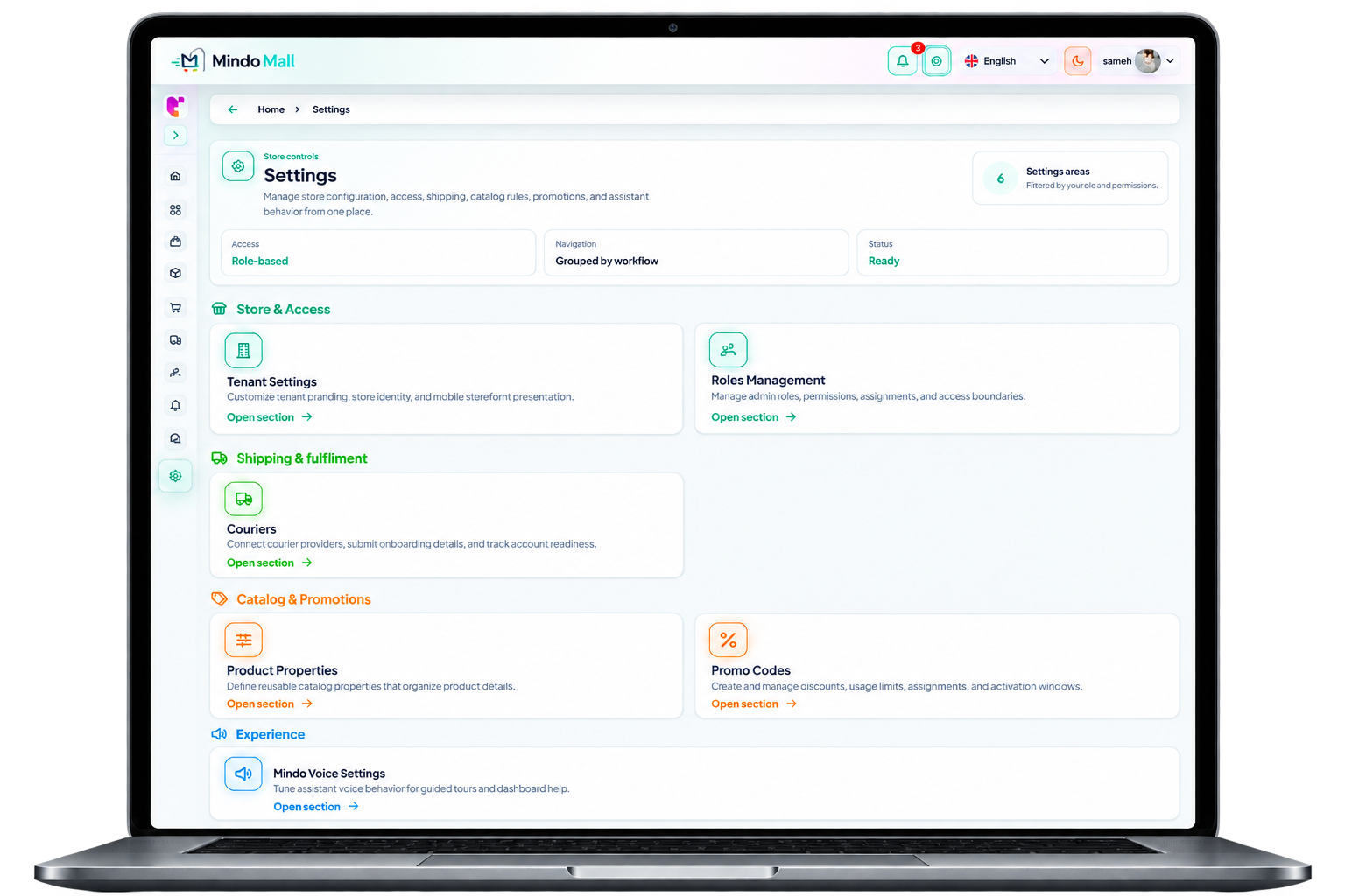 MindoMall — configure your store